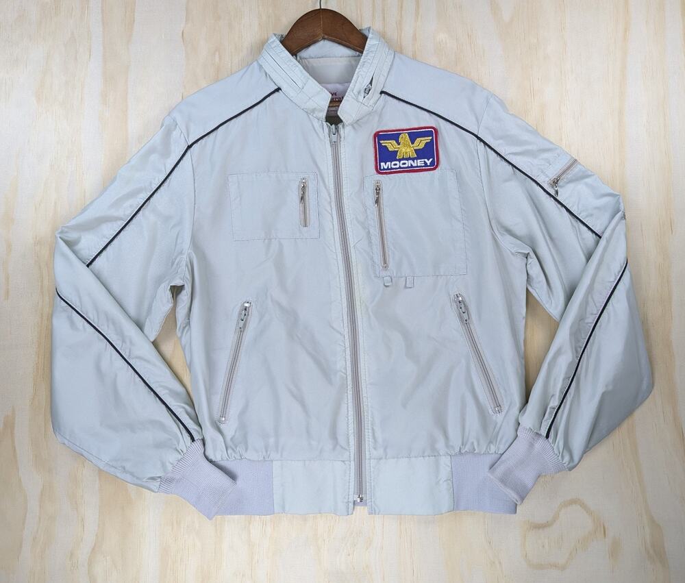Active Generation Men's Medium Mooney Aviation Vintage Nylon Bomber Jacket USA